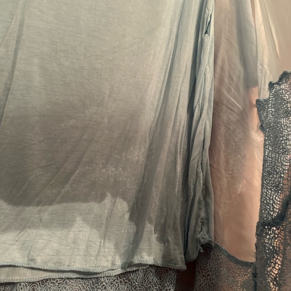 Le marais Paris silk blend tunic top blouse L large sky blue - Picture 9 of 14